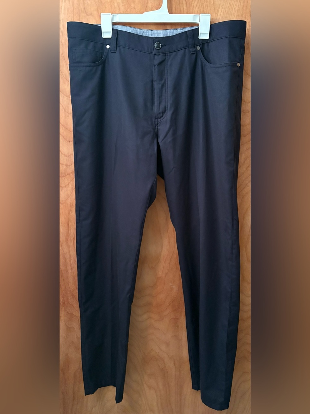 Ermenegildo Zegna Dress Pants 40x34 Navy Blue Wool Cotton Blend Flat Front